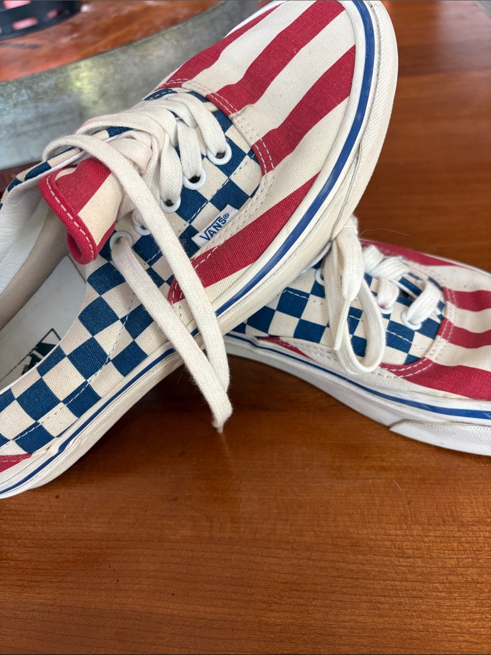 Vans USA Checkerboard & Striped Red and Blue style 95 - Picture 4 of 6